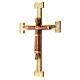 Crucifix en pierre Chist Roi en rouge croix blanche s2