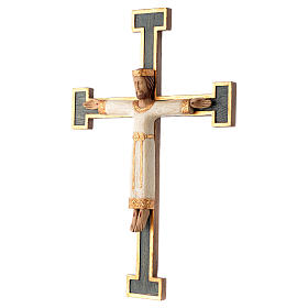 Crucifix Chist roi en blanc, croix verte en pierre
