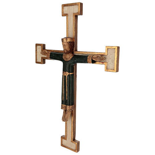 Crucifijo piedra Sacerdote Rey verde cruz blanca 3