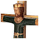 Crucifijo piedra Sacerdote Rey verde cruz blanca s2