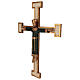 Crucifijo piedra Sacerdote Rey verde cruz blanca s3