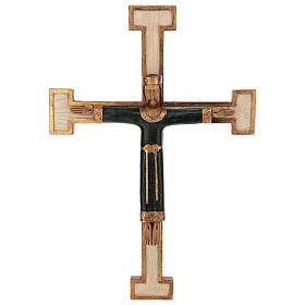 Crucifix en pierre Jésus Prêtre et Roi croix blanche