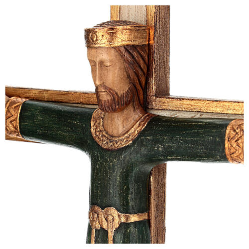 Stone Crucifix Priest King white cross green 2