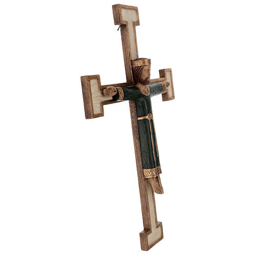 Stone Crucifix Priest King white cross green 9