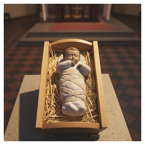 Menino Jesus berço madeira 2