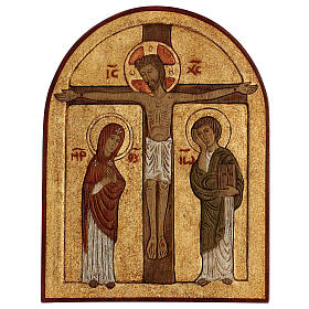 Baixo-relevo Crucificação dourada