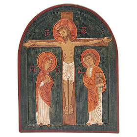 Baixo-relevo Crucificação pintado