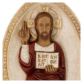 Flachrelief "Jesus der Lebende" mit rotem Gewand