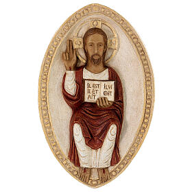 Bas-relief de Jésus le Vivant veste rouge