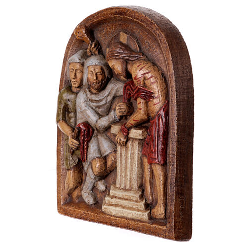 Relief Jesus bei der Säule Stein Bethleem 22x17cm 2
