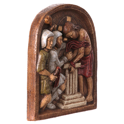 Relief Jesus bei der Säule Stein Bethleem 22x17cm 3
