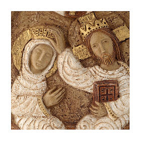 Bassorilievo Incoronazione di Maria pietra Bethléem 22x17 cm