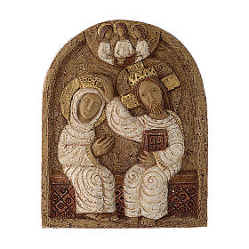Płaskorzeźba Ukoronowanie Marii kamień Bethleem 22x17 cm