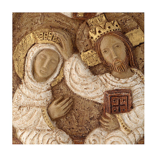 Płaskorzeźba Ukoronowanie Marii kamień Bethleem 22x17 cm 2
