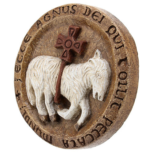 Bas-relief marron agneau pascal Bethléem 12,5x12,5x1,5 cm 2