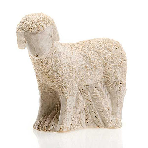 Owca Szopka z Autun kamień biały malowany 1