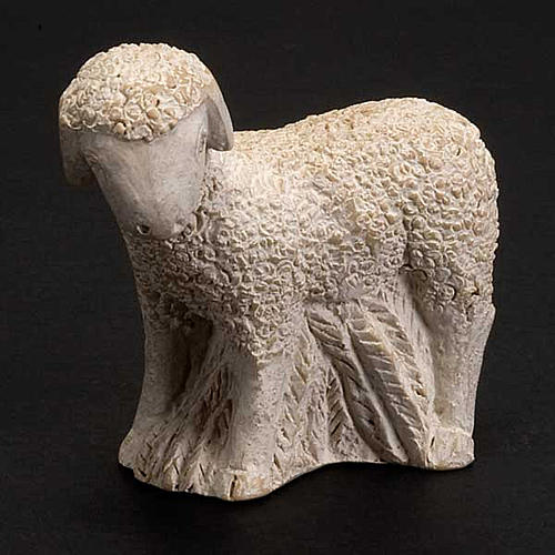 Owca Szopka z Autun kamień biały malowany 3
