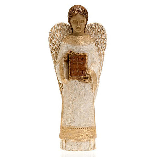 Angel figurine with book for rural crèche 1
