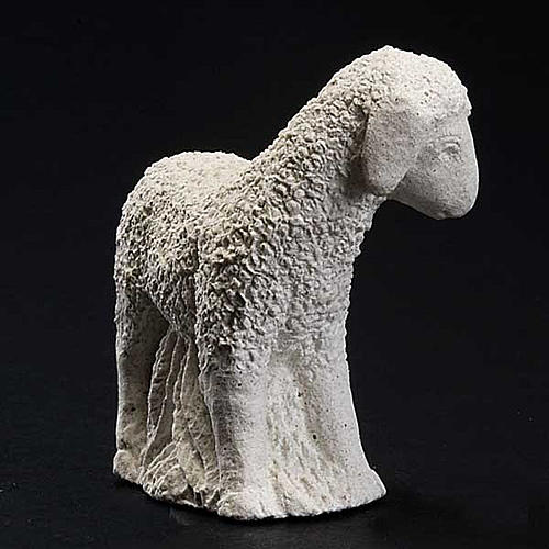White sheep for Autumn crib Natural stone 2