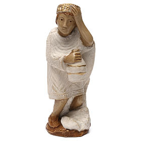 Bethléem Monastery Nativity scene: African wise man Autumn crib white painted