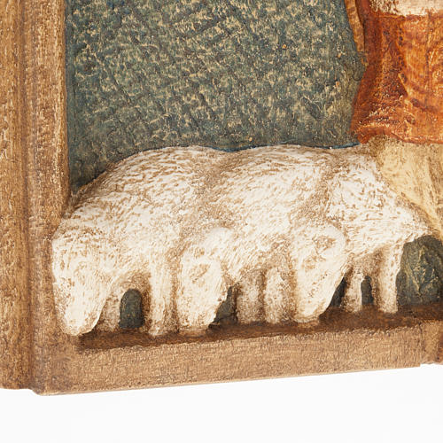 Bassorilievo pastori Presepe d'Autunno legno dipinto 4
