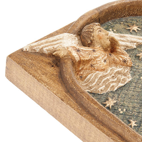 Bassorilievo pastori Presepe d'Autunno legno dipinto 5
