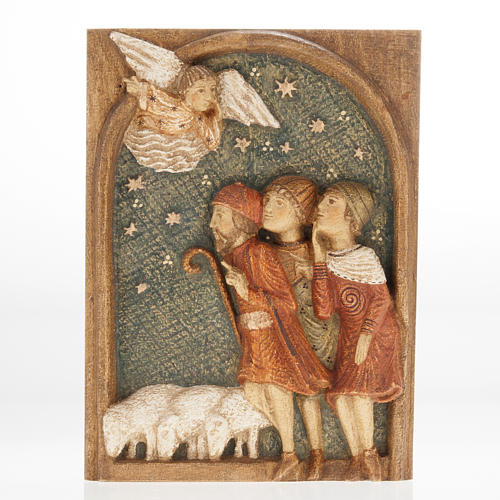 Płaskorzeźba Pasterze Szopka z Autun drewno malowane 1