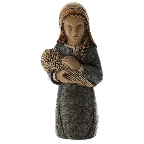 Shepherdess with spikes and child for Rural Nativity Scene blue 1