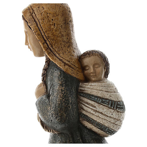 Shepherdess with spikes and child for Rural Nativity Scene blue 2