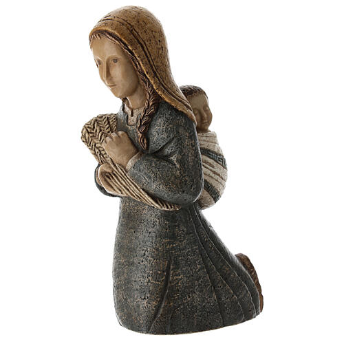 Shepherdess with wheat Farmer Nativity blue 3