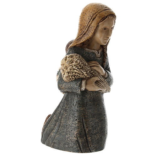 Shepherdess with wheat Farmer Nativity blue 5