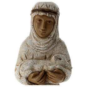 Pasterz biały z jagnięciem do szopki