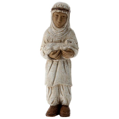 Pasterz biały z jagnięciem do szopki 1