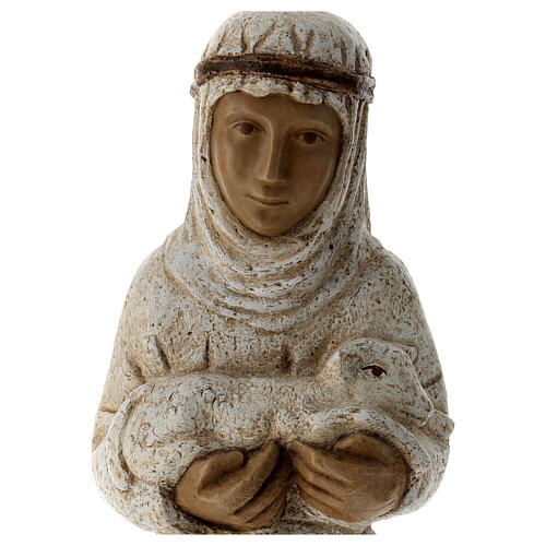 Pasterz biały z jagnięciem do szopki 2