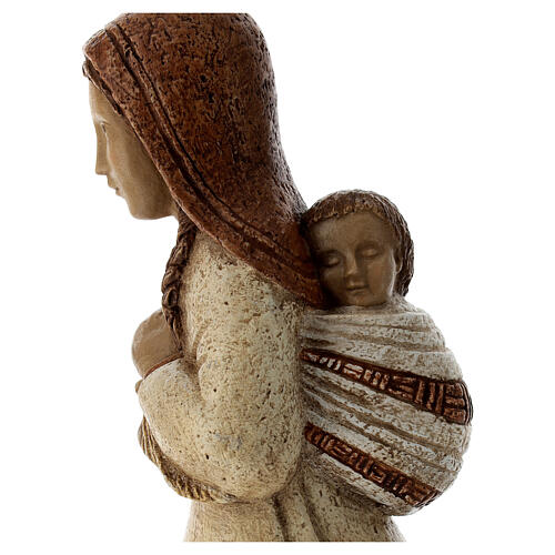 Shepherdess with spikes and child for Rural Nativity Scene ochre 2