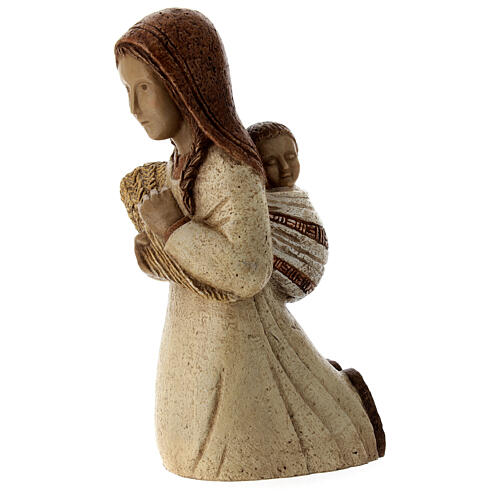 Shepherdess with spikes and child for Rural Nativity Scene ochre 3