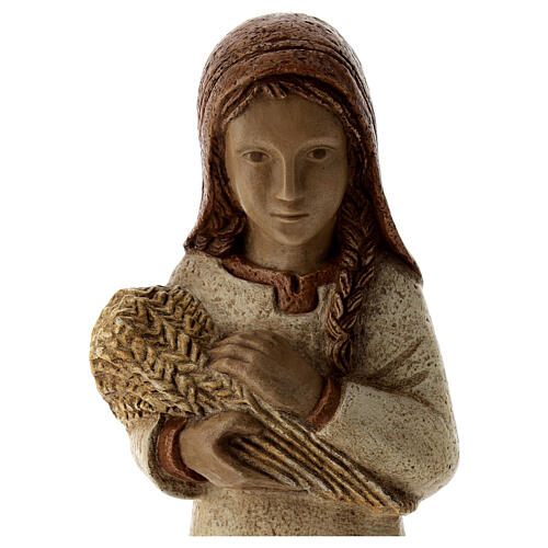 Shepherdess with spikes and child for Rural Nativity Scene ochre 4