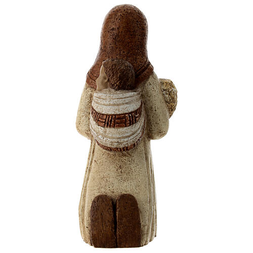 Shepherdess with spikes and child for Rural Nativity Scene ochre 7