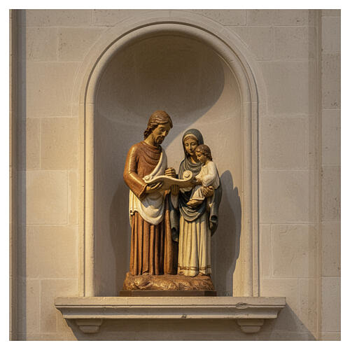 Sainte Famille livre pierre peinte artisans Bethléem 35x15 cm 2