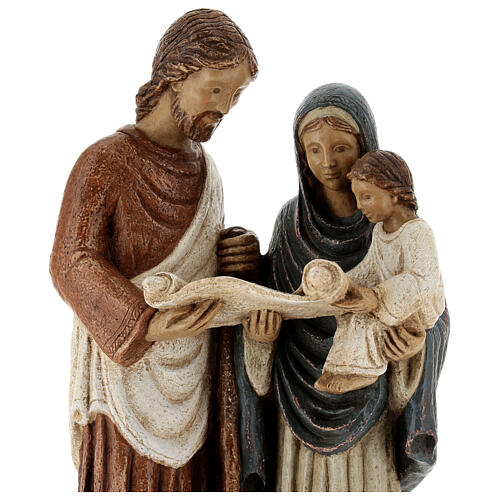 Holy Family statue with scroll painted stone Bethléem craftsmen 35x15 cm 2