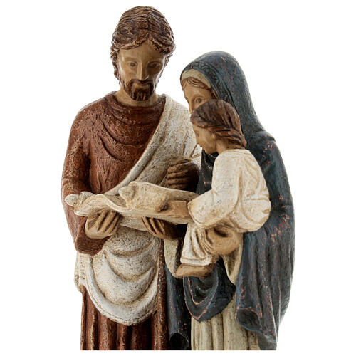 Holy Family statue with scroll painted stone Bethléem craftsmen 35x15 cm 4