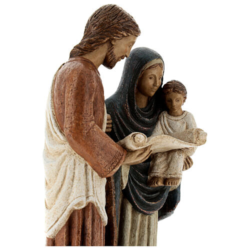 Holy Family statue with scroll painted stone Bethléem craftsmen 35x15 cm 5