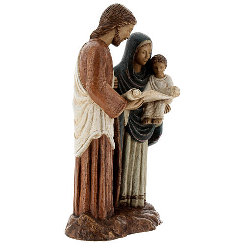 Holy Family statue with scroll painted stone Bethléem craftsmen 35x15 cm 6