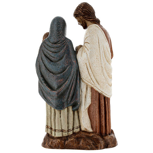 Holy Family statue with scroll painted stone Bethléem craftsmen 35x15 cm 7