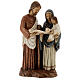 Holy Family statue with scroll painted stone Bethléem craftsmen 35x15 cm s1