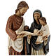 Holy Family statue with scroll painted stone Bethléem craftsmen 35x15 cm s2