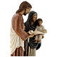 Holy Family statue with scroll painted stone Bethléem craftsmen 35x15 cm s5