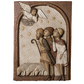 Big Autumn Crib Shepherds bas relief in stone Bethléem
