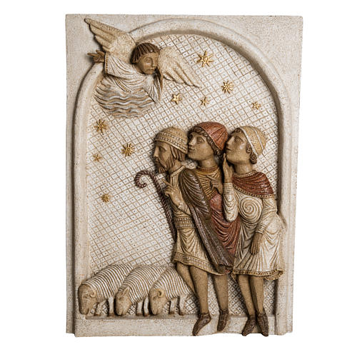 Relief Pasterze kamień biała Duża Szopka z Autun Bethleem 1