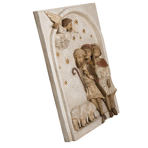 Relief Pasterze kamień biała Duża Szopka z Autun Bethleem 2